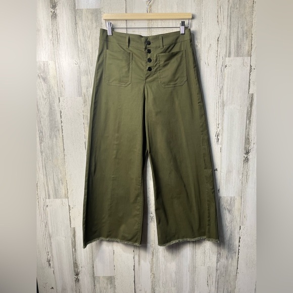 Anna Cai New York Olive Green Wide-Leg Pants - Picture 1 of 8